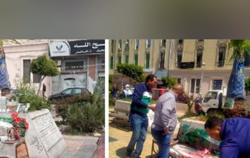  رفع الإشغالات بالحدائق العامة في الإسكندرية