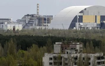 صورة للغطاء الفولاذي الذي سيغطي محطة تشيرنوبل