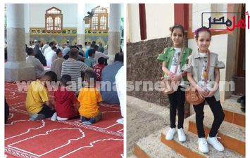 أطفال يؤدون صلاة العيد بكفر الشيخ