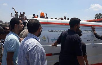 تشييع جثامين ضحايا حادث ترعة السلام بالدقهلية