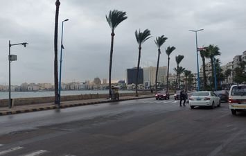 أمطار خفيفة على الاسكندرية 