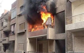 حريق في شقه سكنية