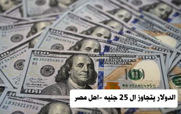 الدولار يتجاوز الـ 25 جنيه -اهل مصر