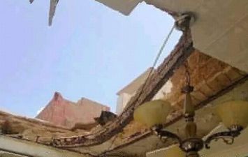 انهيار جزء من سقف مسجد _ المنيا
