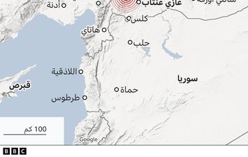 خريطة الزلزال