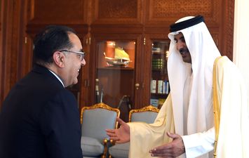 لقاء امير قطر ومدبولي
