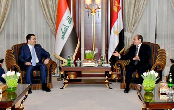 الرئيس السيسي والسوداني رئيس وزراء العراق