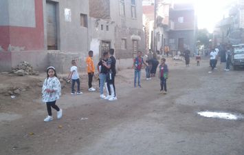 احتفالات الأطفال  عيد الفطر المبارك بشوارع قرى  بني سويف 