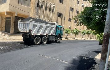  استمرار رصف الشوارع بمدينة كفر الشيخ