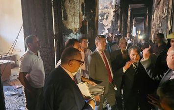 النيابة الإدارية تعاين حريق مبنى وزارة الأوقاف