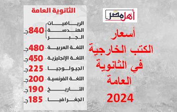 أسعار الكتب الخارجية في الثانوية العامة 2024