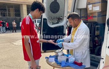 جماهير الأهلي تتبرع بالدم لشعب فلسطين