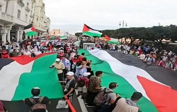 مسيرة مغربية تضامنية مع فلسطين