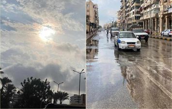 رجعت الشتوية.. أمطار غزيرة على محافظة بورسعيد رغم سطوع الشمس