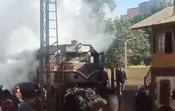 حريق بديزل قطار