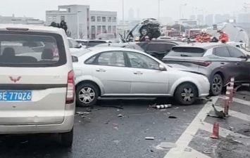 تصادم سيارات في الصين 