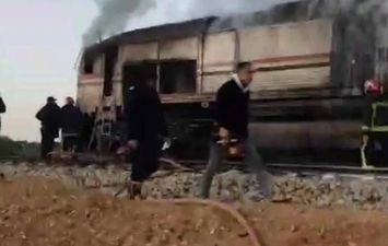 حريق قطار السويس الاسماعيلية 