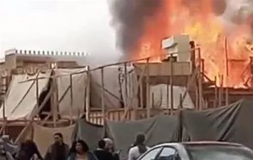 حريق في لوكيشن تصوير مسلسل جودر لياسر جلال