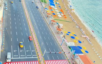 أعمال التخطيط الأرضي بكورنيش الإسكندرية