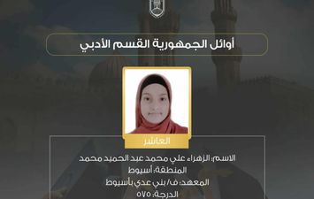 الطالبة الحاصلة على المركز العاشر