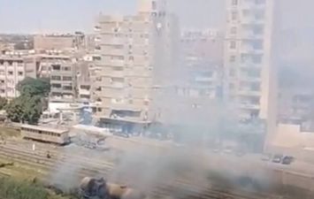 حريق عربة قطار قديمة ببنى سويف 