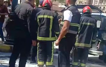 حريق ميكروباص سموحة 