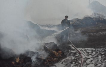 حريق مصنع كتان بكفر ششتا