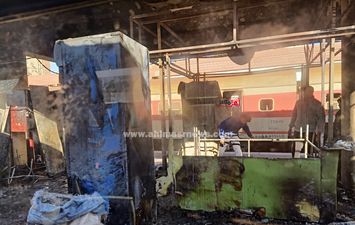 حريق كشك محطة قطار الإسماعيلية 