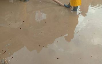 كسح مياه الأمطار بشوارع كفر الشيخ  