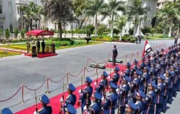 جانب من مراسم الاستقبال