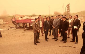 محافظ المنوفية في موقع الحادث 