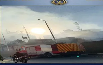 حريق قسم شرطة الأزبكية بالقاهرة 