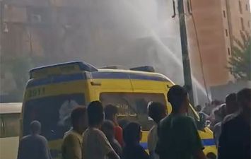 حريق محيط قسم شرطة الأزبكية