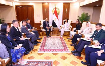 لقاء وزيرة التضامن مع وفد سنغافوري 