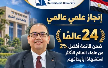 24 عالمًا من جامعة كفر الشيخ ضمن قائمة أفضل 2% من علماء العالم الأكثر استشهادًا بأبحاثهم