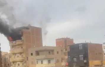جانب من الحريق بالمحطة الجديدة 