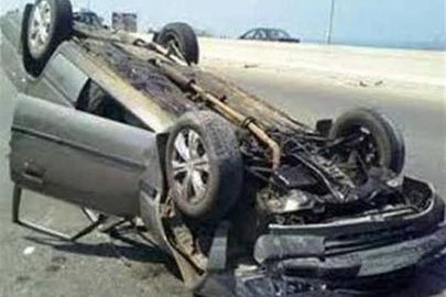 حادث انقلاب سيارة ملاكي ارشيفي