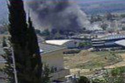 حريق في مقر قيادة اللواء الشرقي في كريات شمونة جراء سقوط صاروخ
