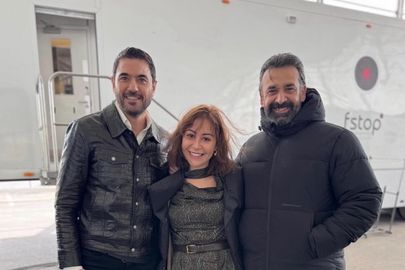 منة شلبي برفقة أحمد عز وكريم عبد العزيز 