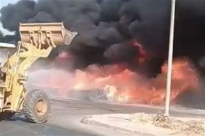 حريق في المنطقة الصناعية
