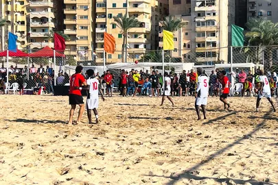 مباراة مصر وأنجولا في بطولة كرة القدم الشاطئية 