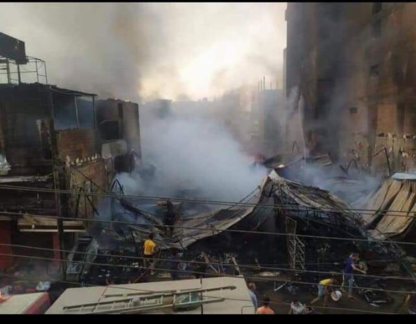 حريق طهطا في سوهاج