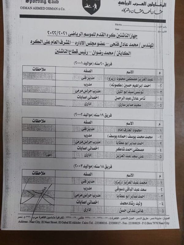 قطاع ناشئين المقاولون العرب 