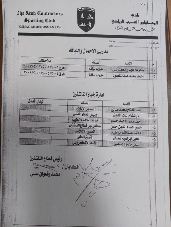 قطاع ناشئين المقاولون العرب 