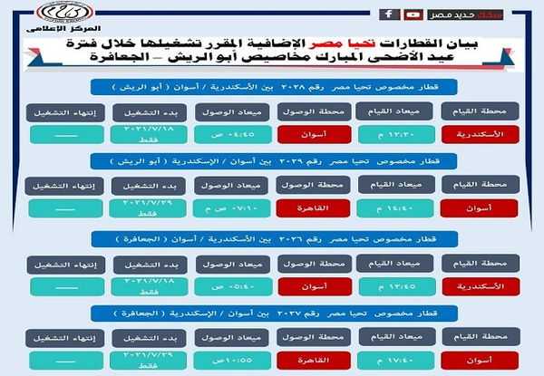 مواعيد القطارات 6