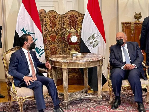 سامح شكري يستقبل رئيس مجلس النواب العراقي