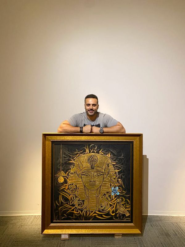 لوحة أحمد فريد في معرض مقتنيات رمسيس الذهبية