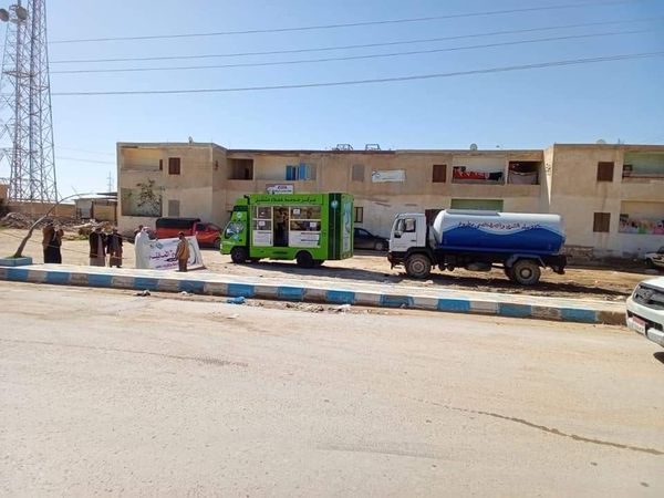 شركة مياه مطروح توفر 120 سيارة نقل مياه لاهالي مدينة النجيلة 