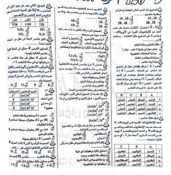 مراجعة الكيمياء 