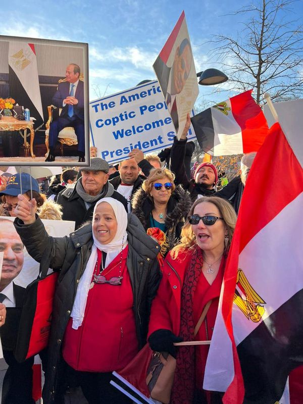 استقبال الجالية المصرية في أمريكا للرئيس السيسي